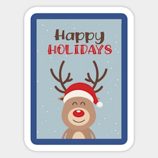 happy holiday reindeer Sticker